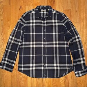 Burberry Blue Plaid Somerton Print Button Shirt 🔥